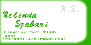 melinda szabari business card